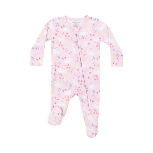 2-Way Zipper Ruffle Back Footie - Bunny Meadow by Angel Dear