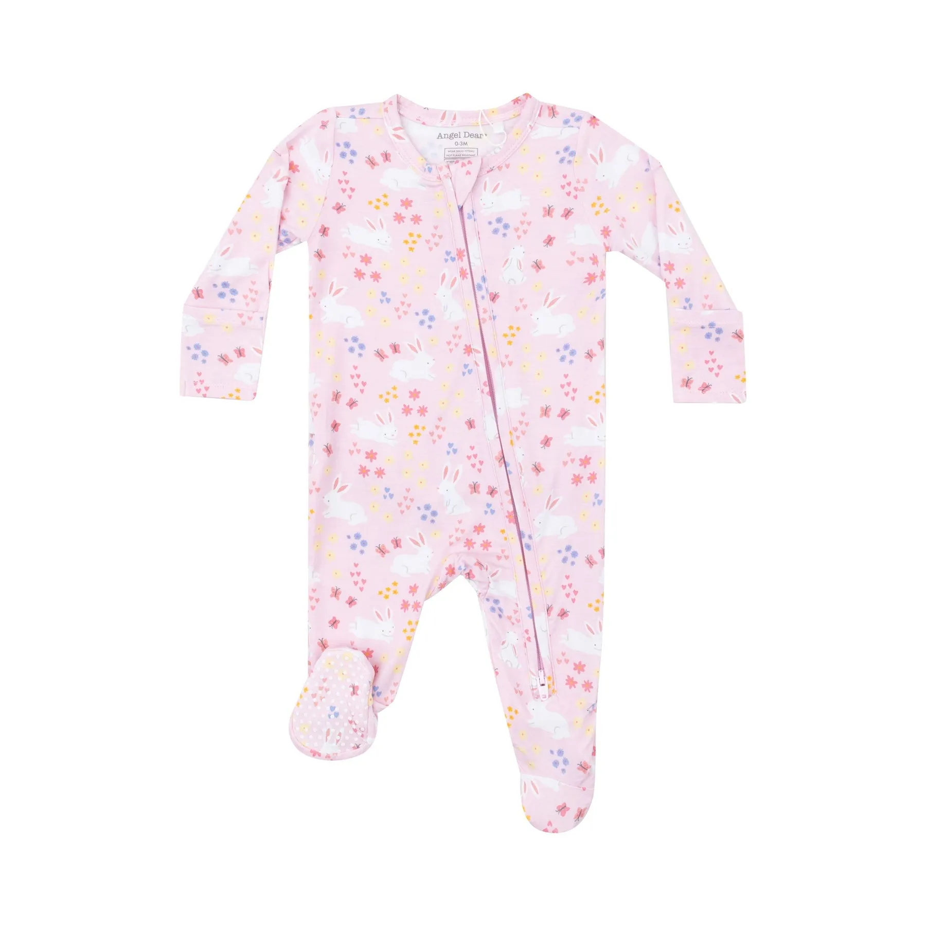 2-Way Zipper Ruffle Back Footie - Bunny Meadow by Angel Dear