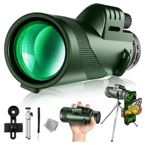 40X60 Outdoor Night Vision High Power HD Monocular (Standard Universal Clip Tripod)