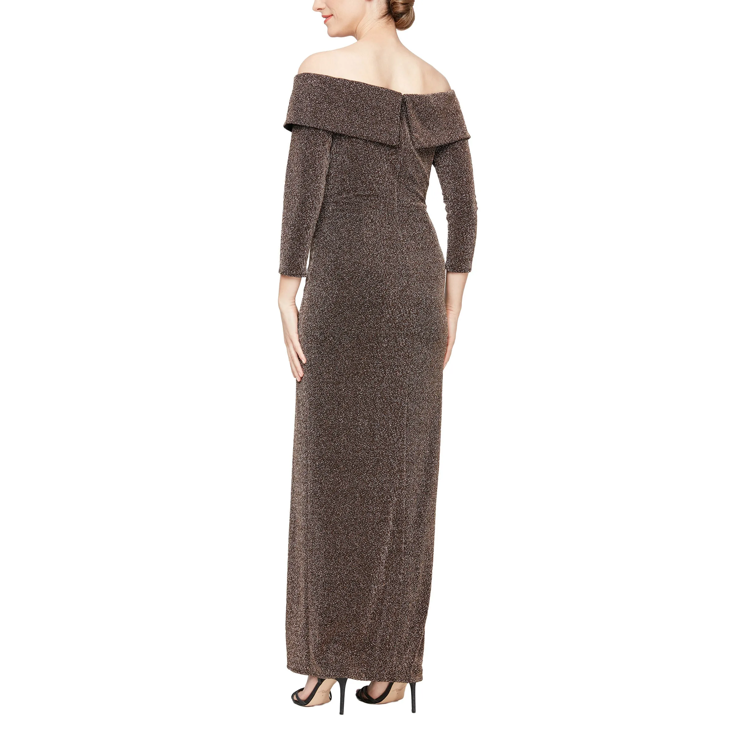 Alex Evenings 8127757 Long Off Shoulder Formal Dress