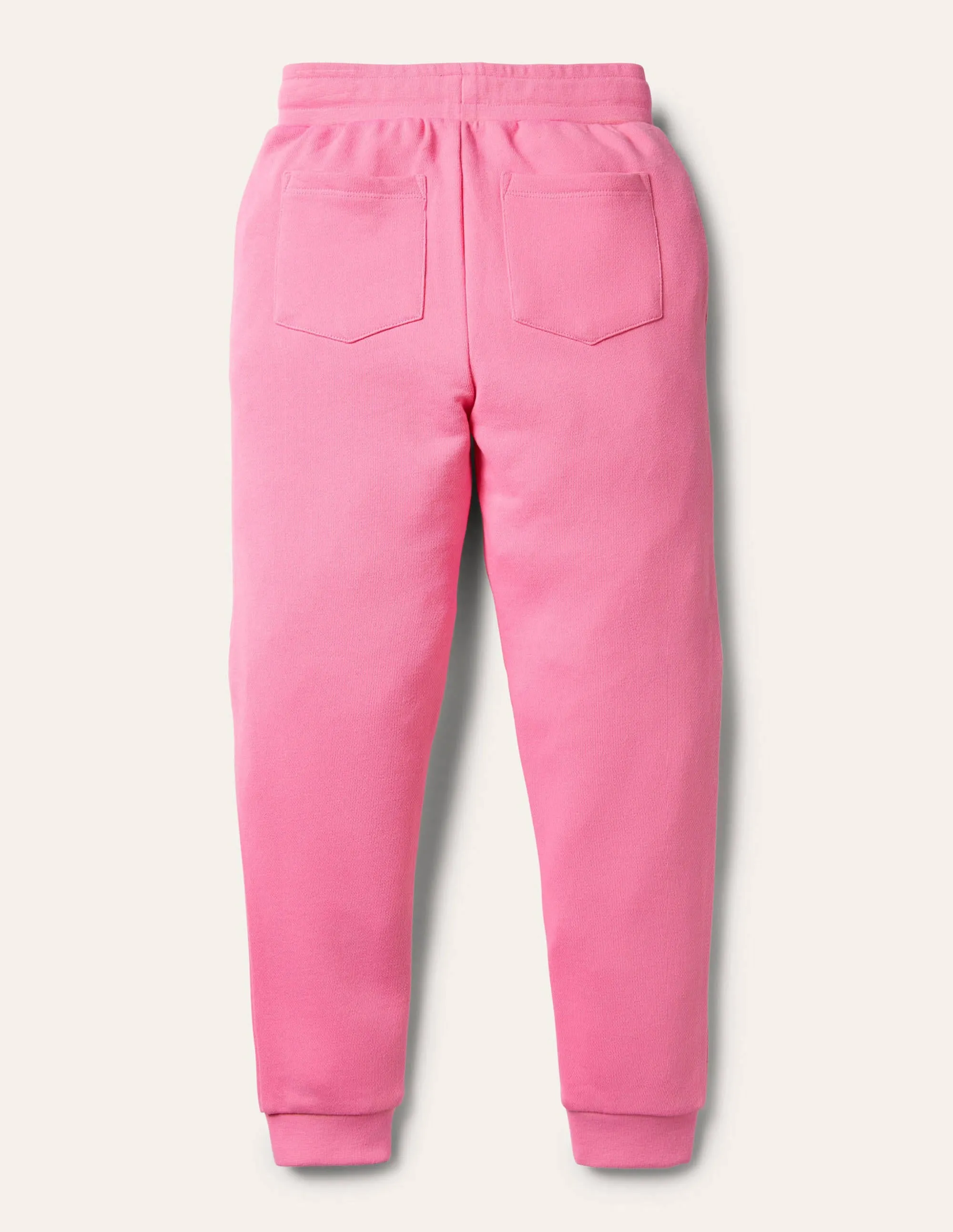 Appliqué Knee Joggers-Bright Petal Pink Flower