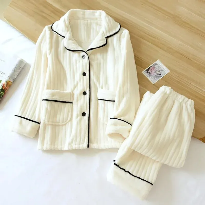 Ashore Winter Shop Warm Coral Fleece Pajamas for Women Holiday Gifts