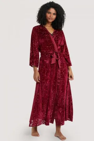 Aubergine Devore Gown - Wine -