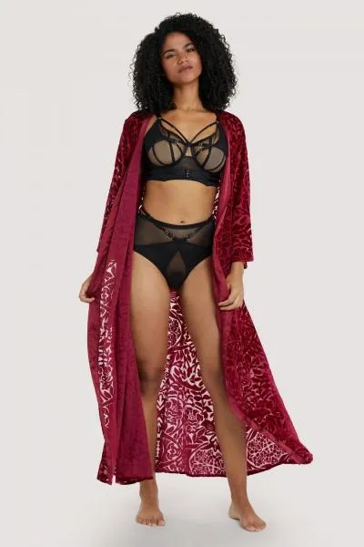 Aubergine Devore Gown - Wine -