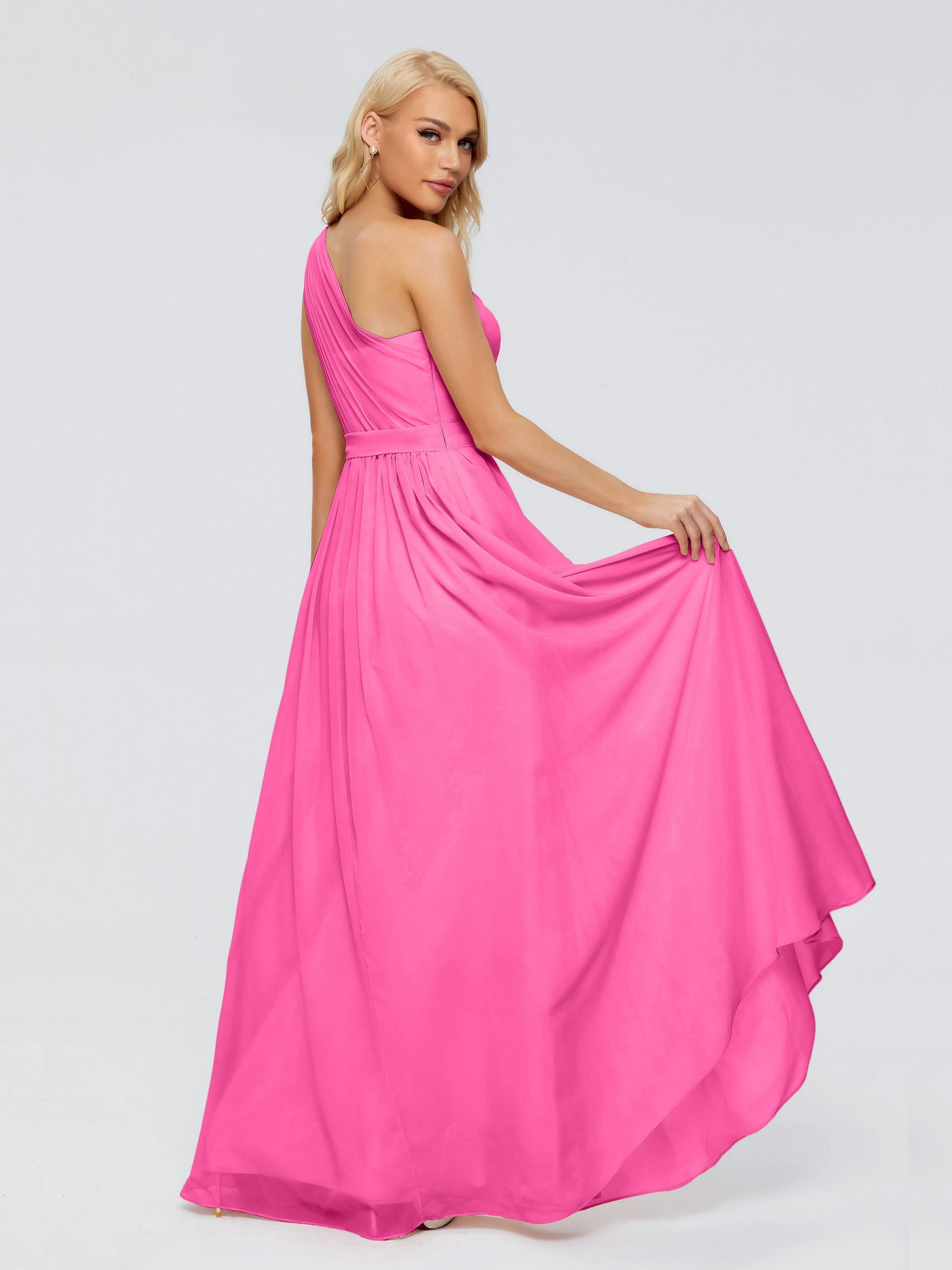 Azalea Bridesmaid Arabella One Shoulder Sash Bridesmaid Dresses