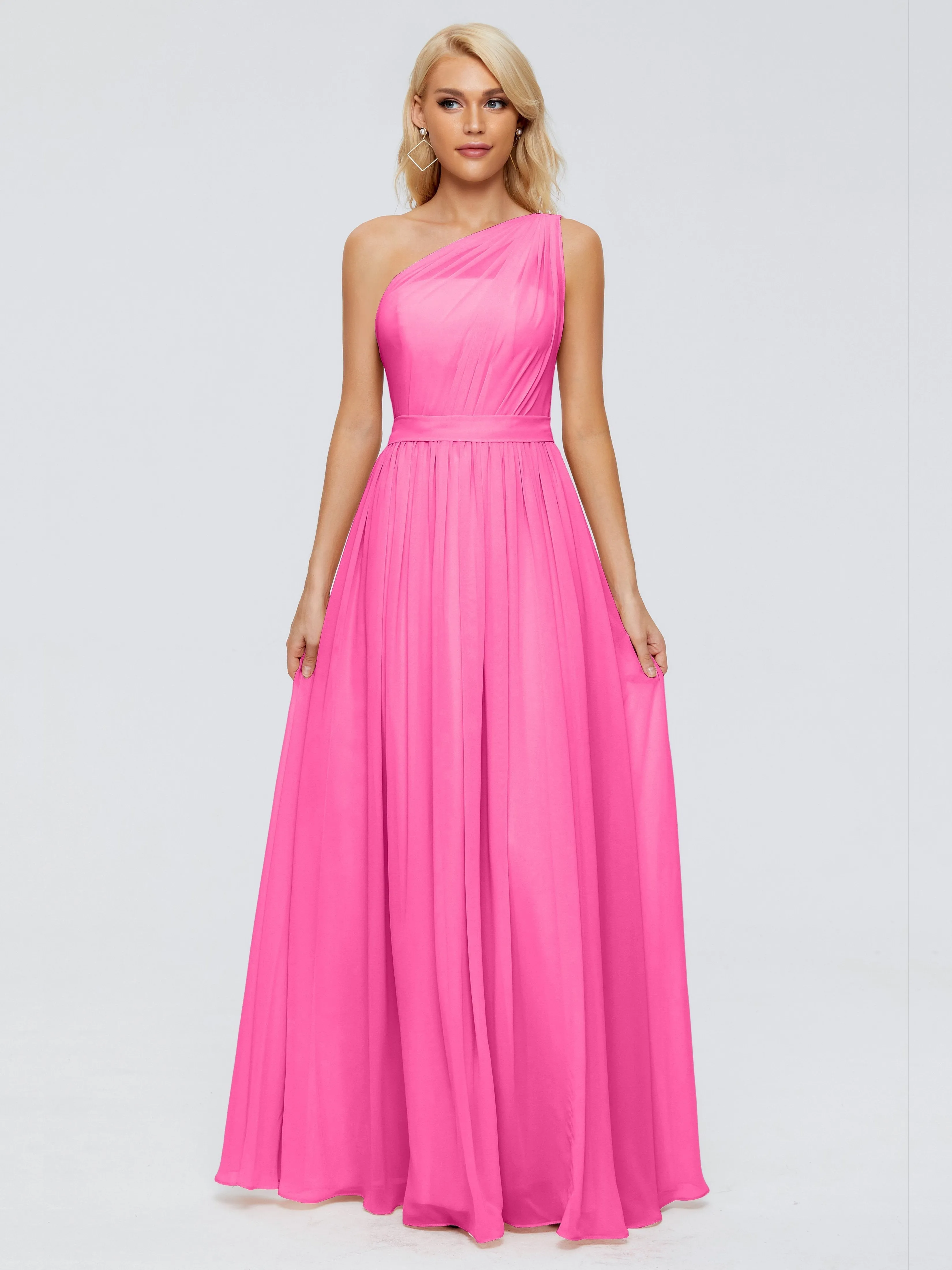 Azalea Bridesmaid Arabella One Shoulder Sash Bridesmaid Dresses