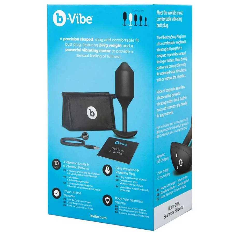 B-Vibe Vibrating & Weighted Snug Plug Black XL