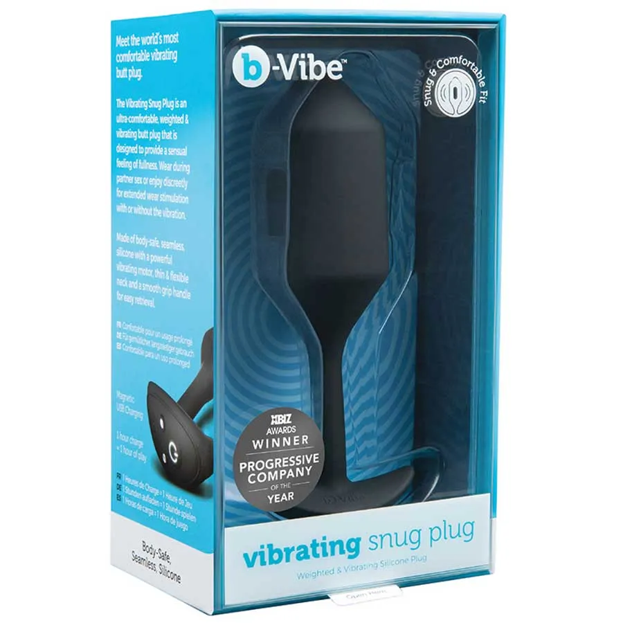 B-Vibe Vibrating & Weighted Snug Plug Black XL