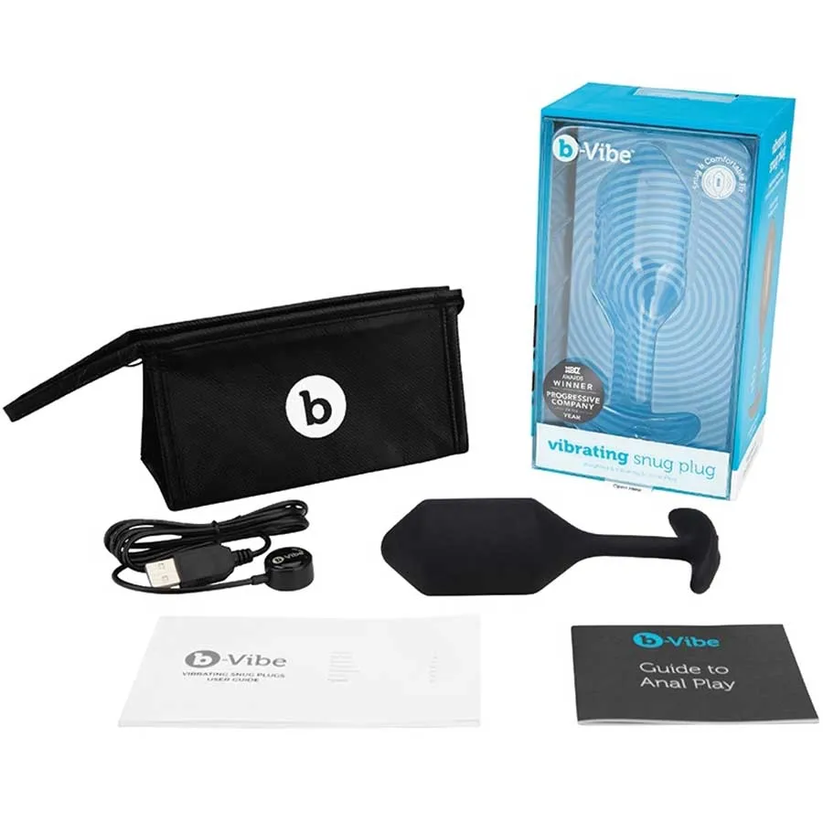 B-Vibe Vibrating & Weighted Snug Plug Black XL