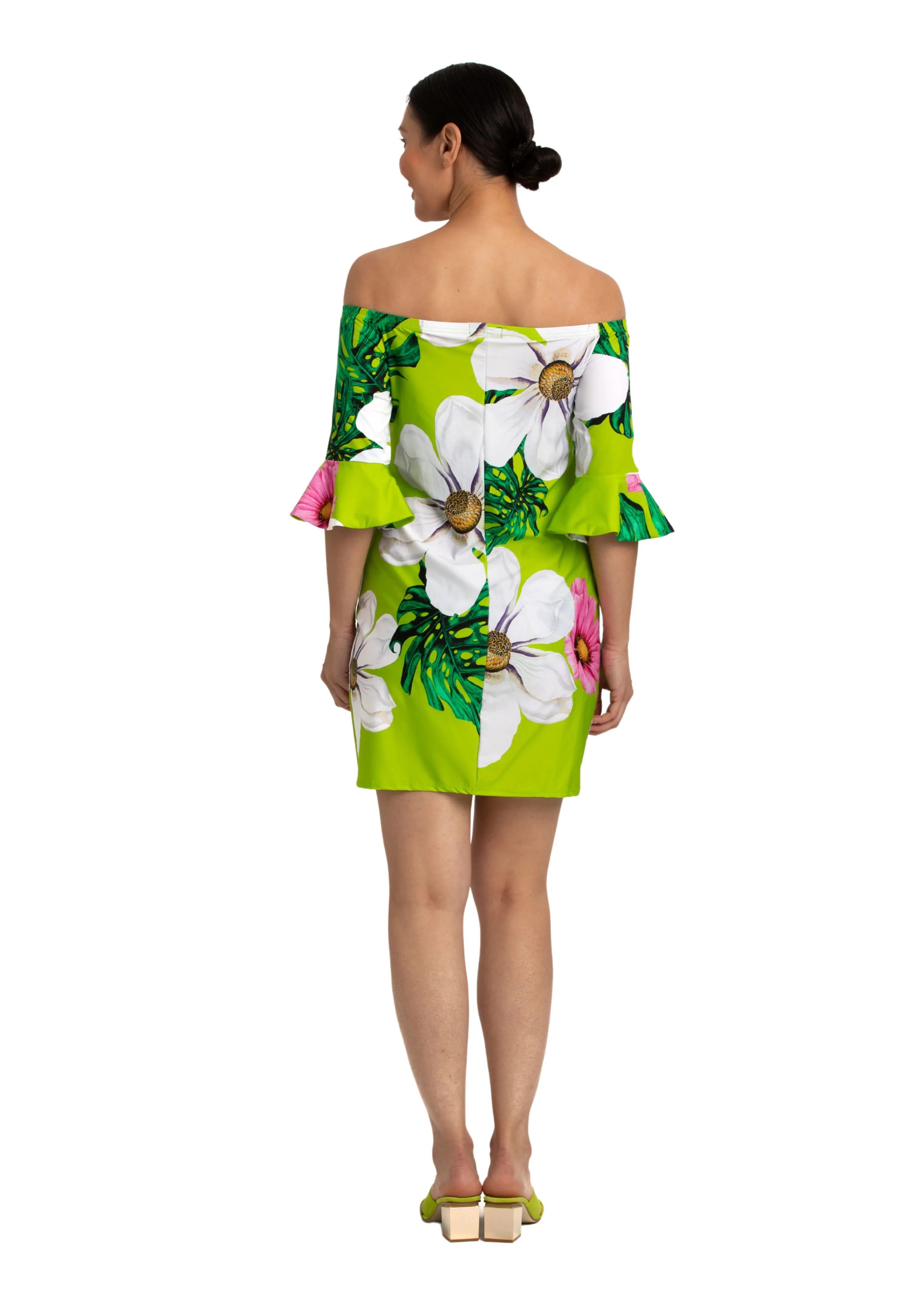 Bellagio Off the Shoulder Dress with Ruffled Sleeve (Style 673)