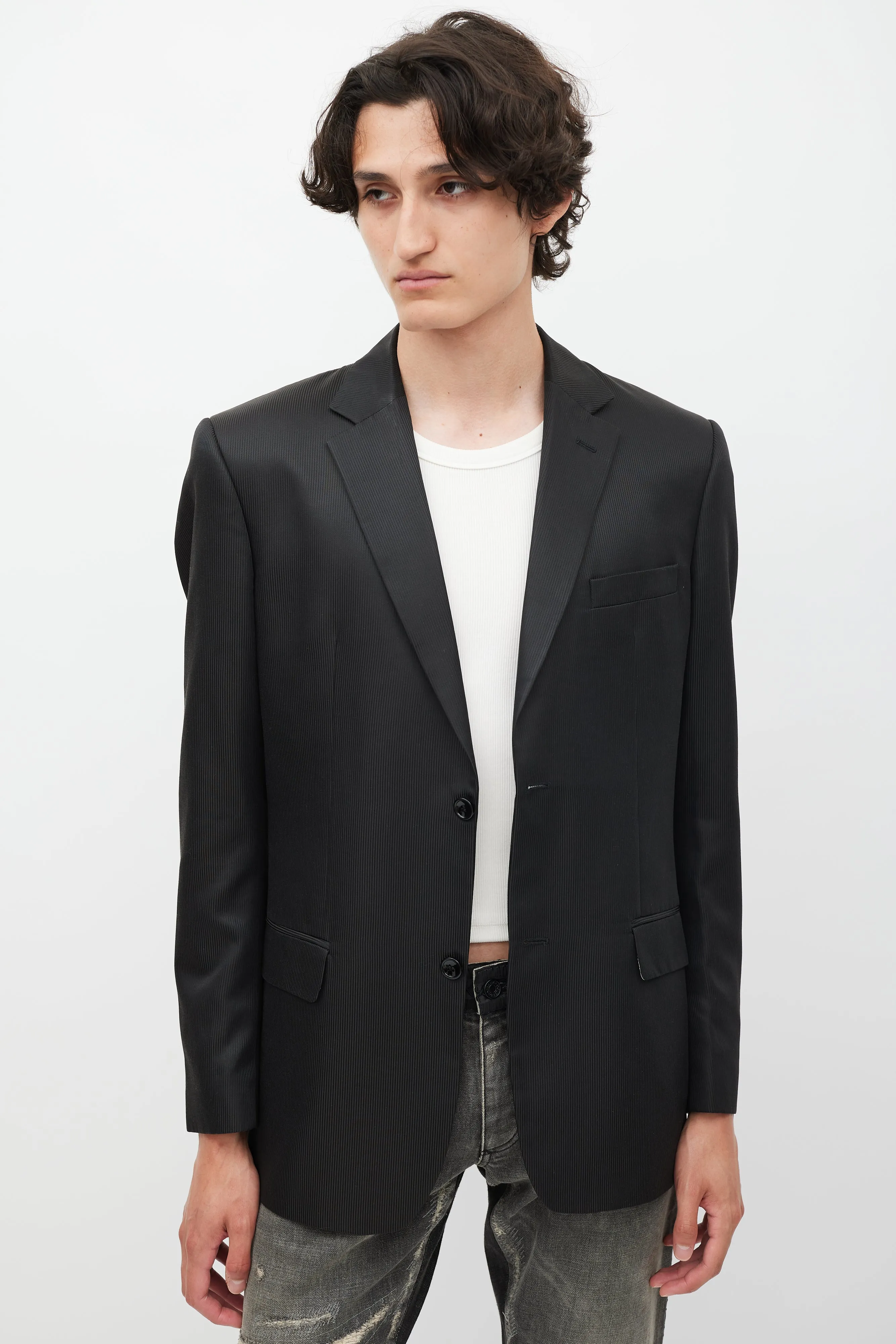 Black Striped Blazer
