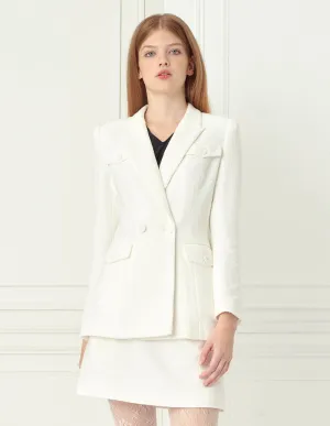 BORA AKSU Flap Pockets Double-Breasted Tweed Blazer