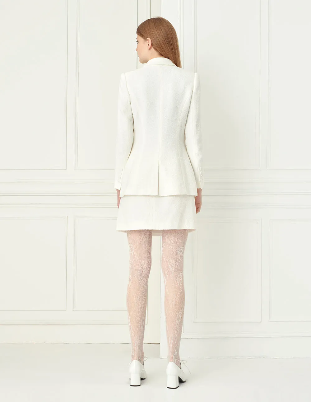 BORA AKSU Flap Pockets Double-Breasted Tweed Blazer