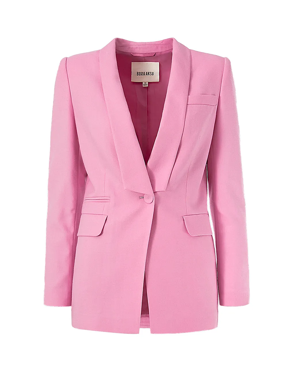 BORA AKSU Pink Shawl Collar Single-Breasted Blazer