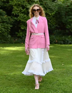 BORA AKSU Pink Shawl Collar Single-Breasted Blazer