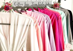 Bridal Robes, Bridesmaid Robes, Bridal Party Gift, Womens Robes, White Bridal Robe, Cotton Bridal Robes, Bridal Kimono Robes, Bridal Set