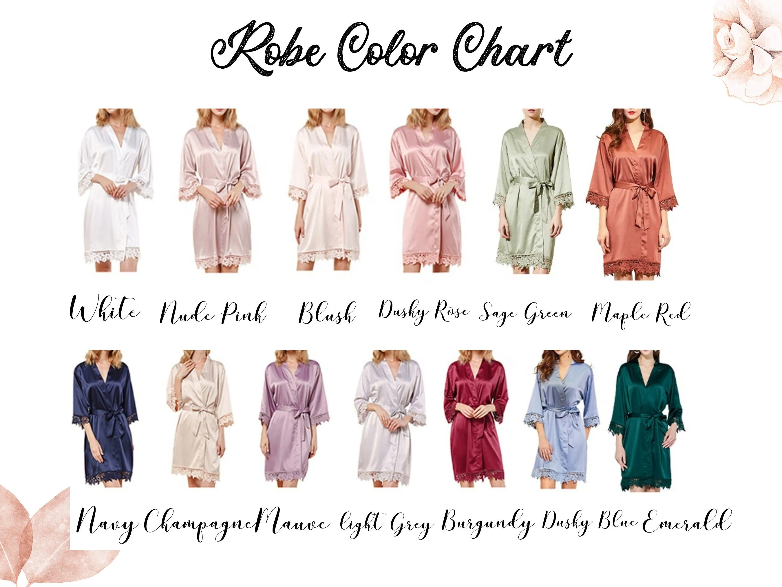 Bridesmaids Gifts/ Bridesmaid robes/ Bride Gift/ Wedding robes/ Bridal Party Robes/ Lace Robe/Robes for bridesmaid