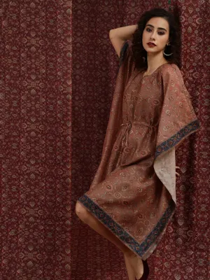 Brown Printed Kaftan Dress
