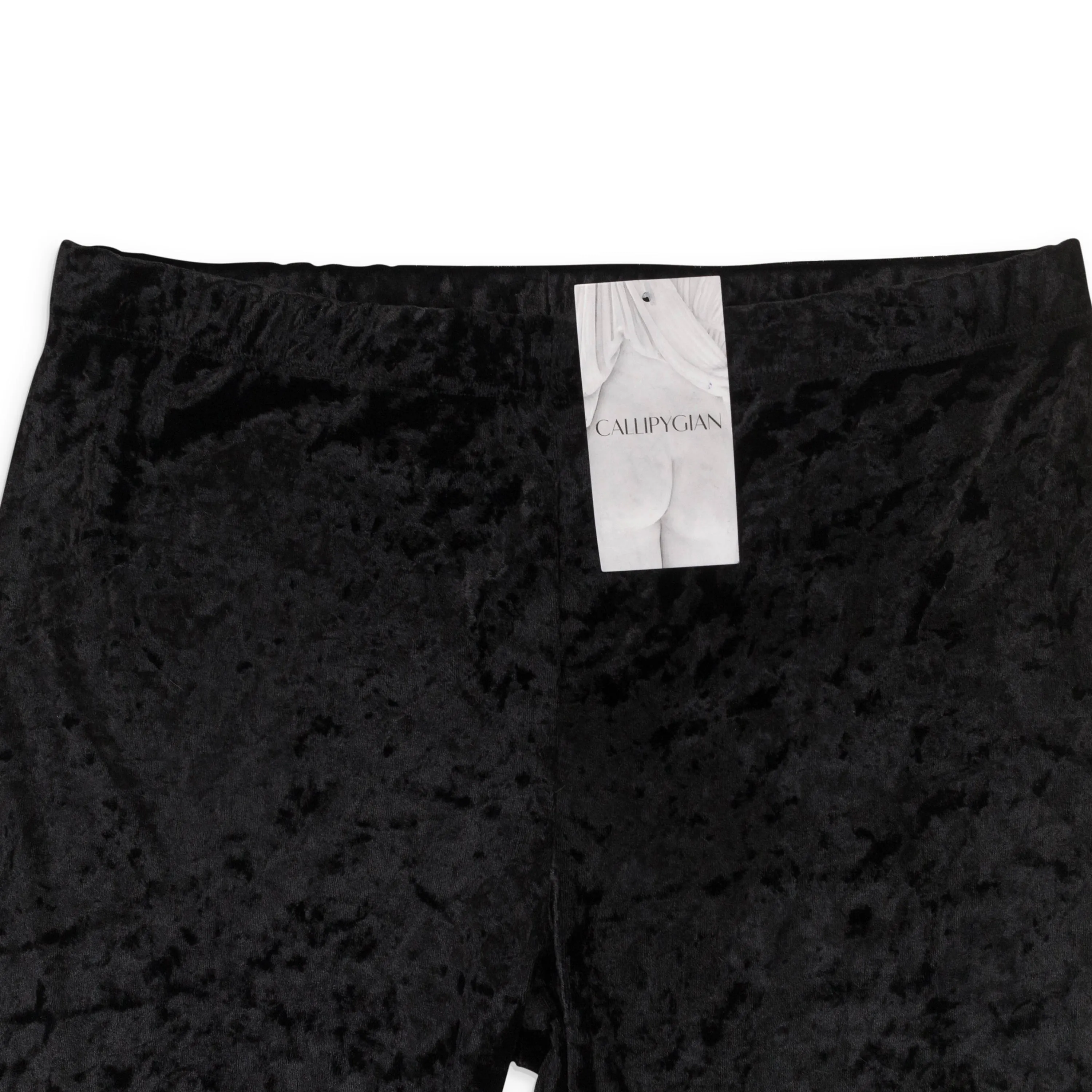 CALLIPYGIAN CRUSHED VELVET BLACK WOMEN'S STRAIGHT PANTS