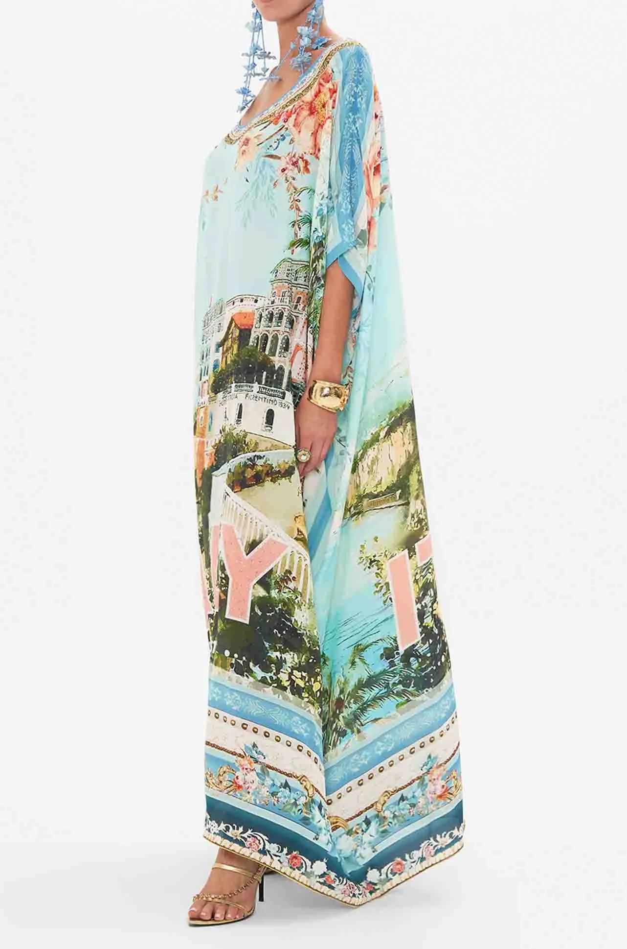 Camilla - From Sorrento With Love Round Neck Kaftan