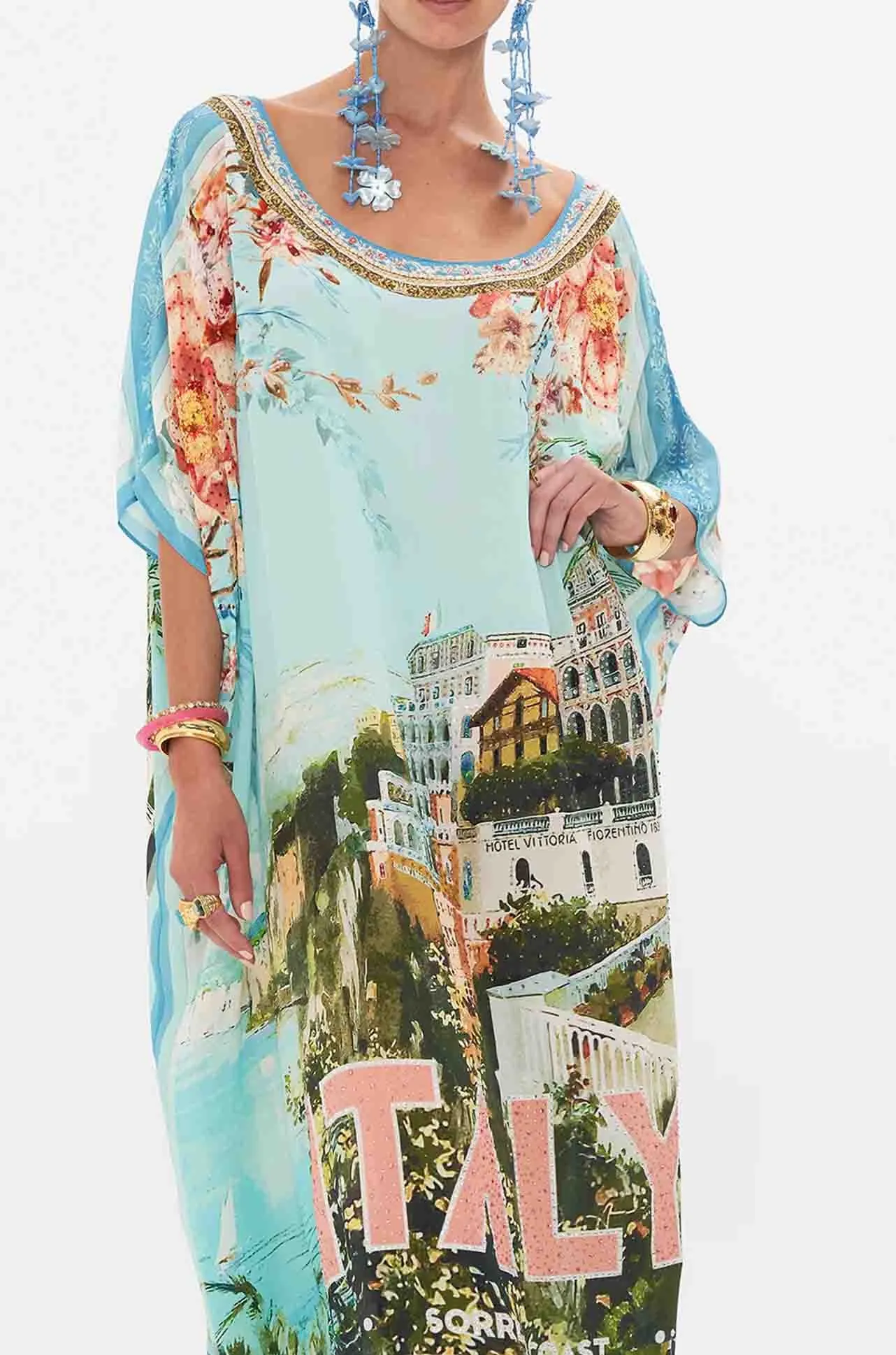 Camilla - From Sorrento With Love Round Neck Kaftan
