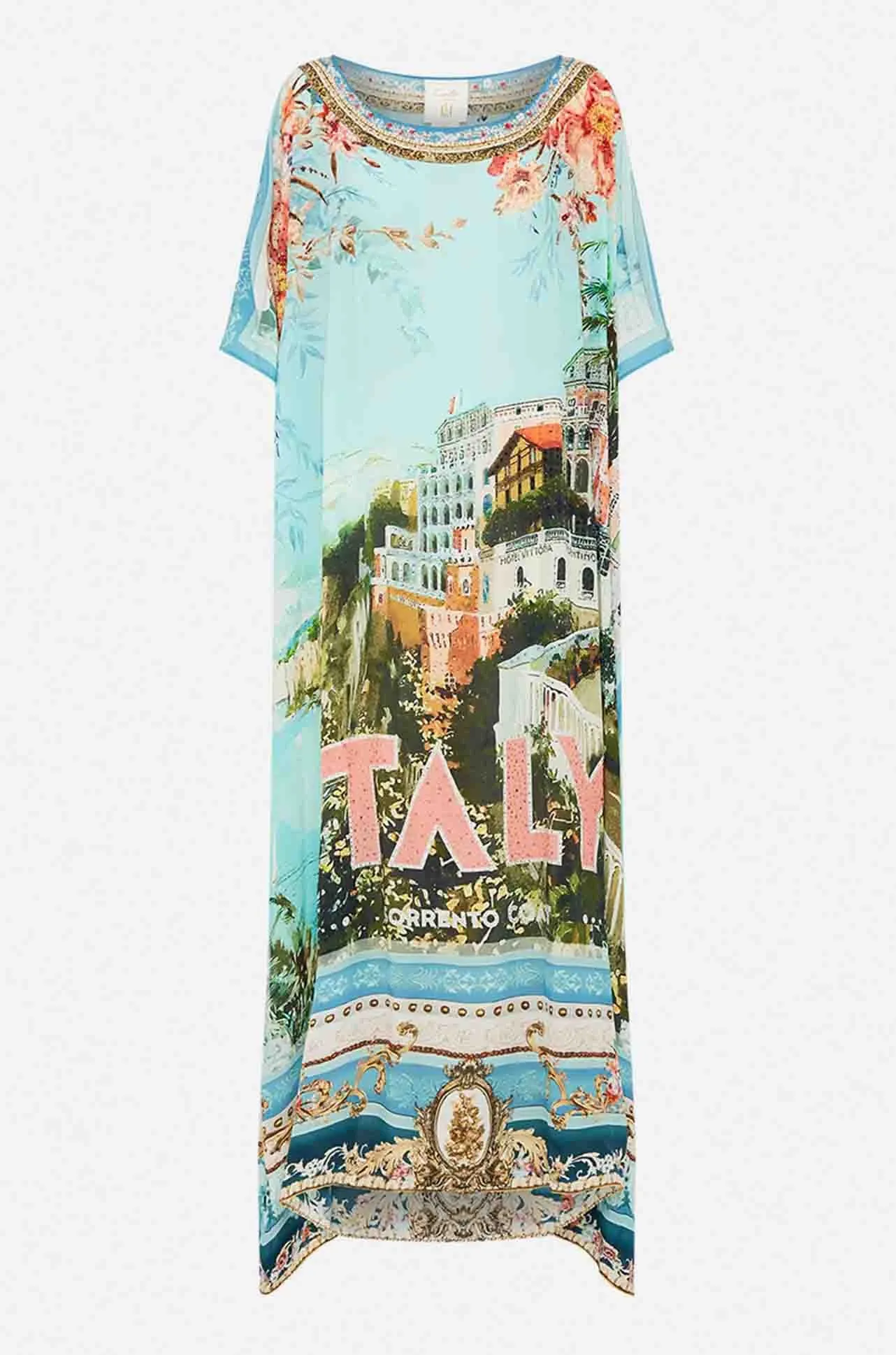 Camilla - From Sorrento With Love Round Neck Kaftan