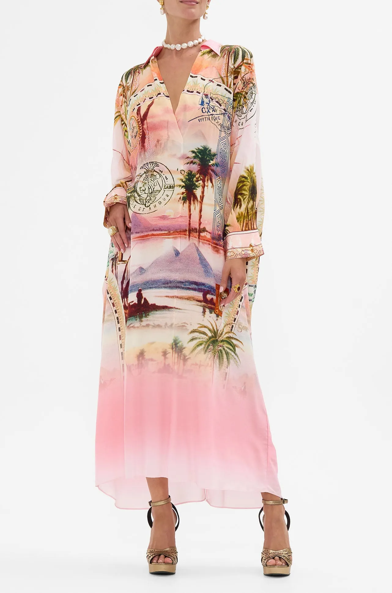 Camilla - Millas Got Mail Wing Collar Kaftan