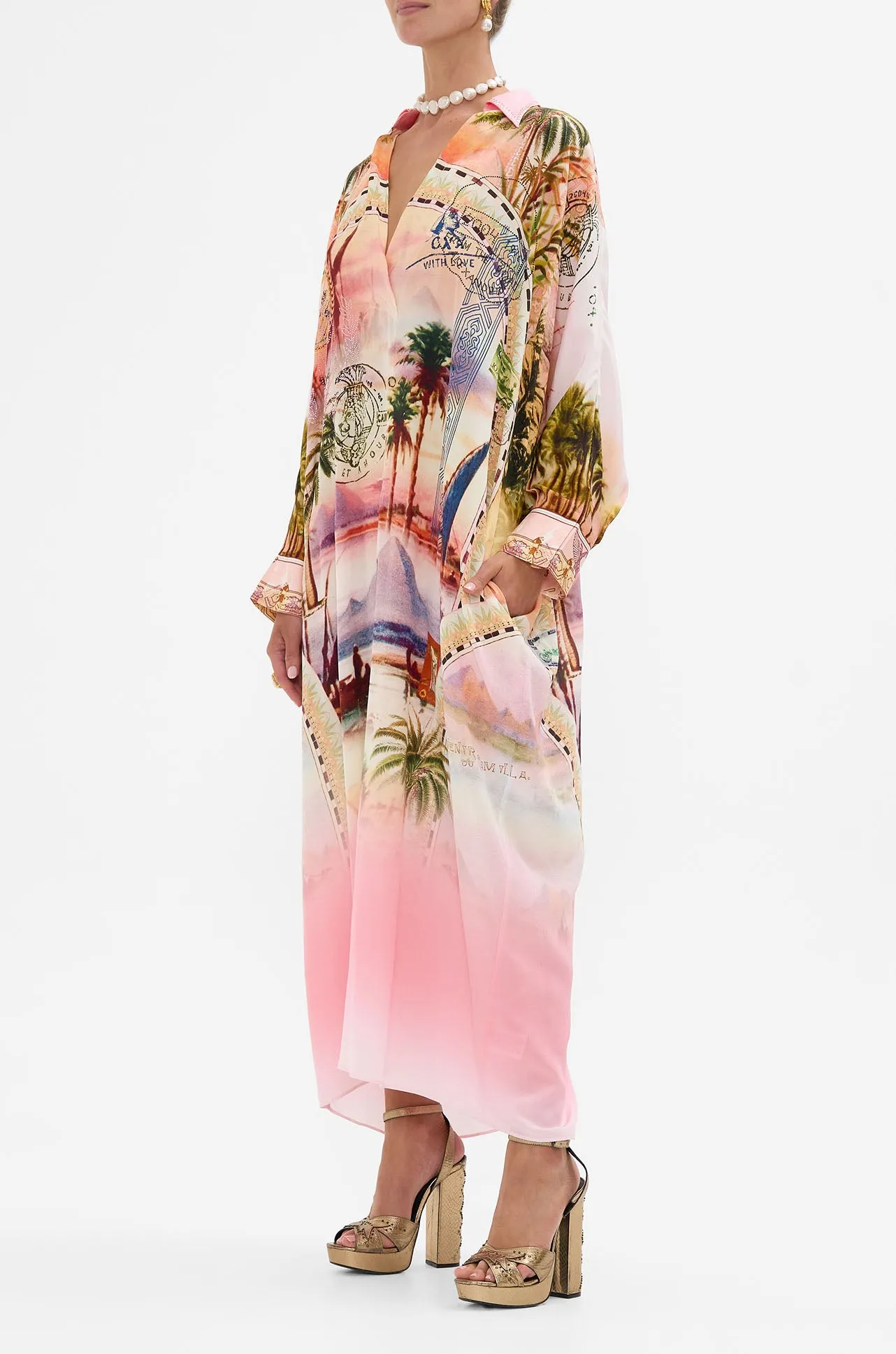 Camilla - Millas Got Mail Wing Collar Kaftan
