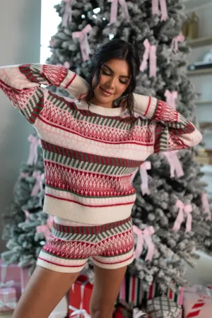 Casual Love Multi Fair Isle Knitted Sweater Set SALE
