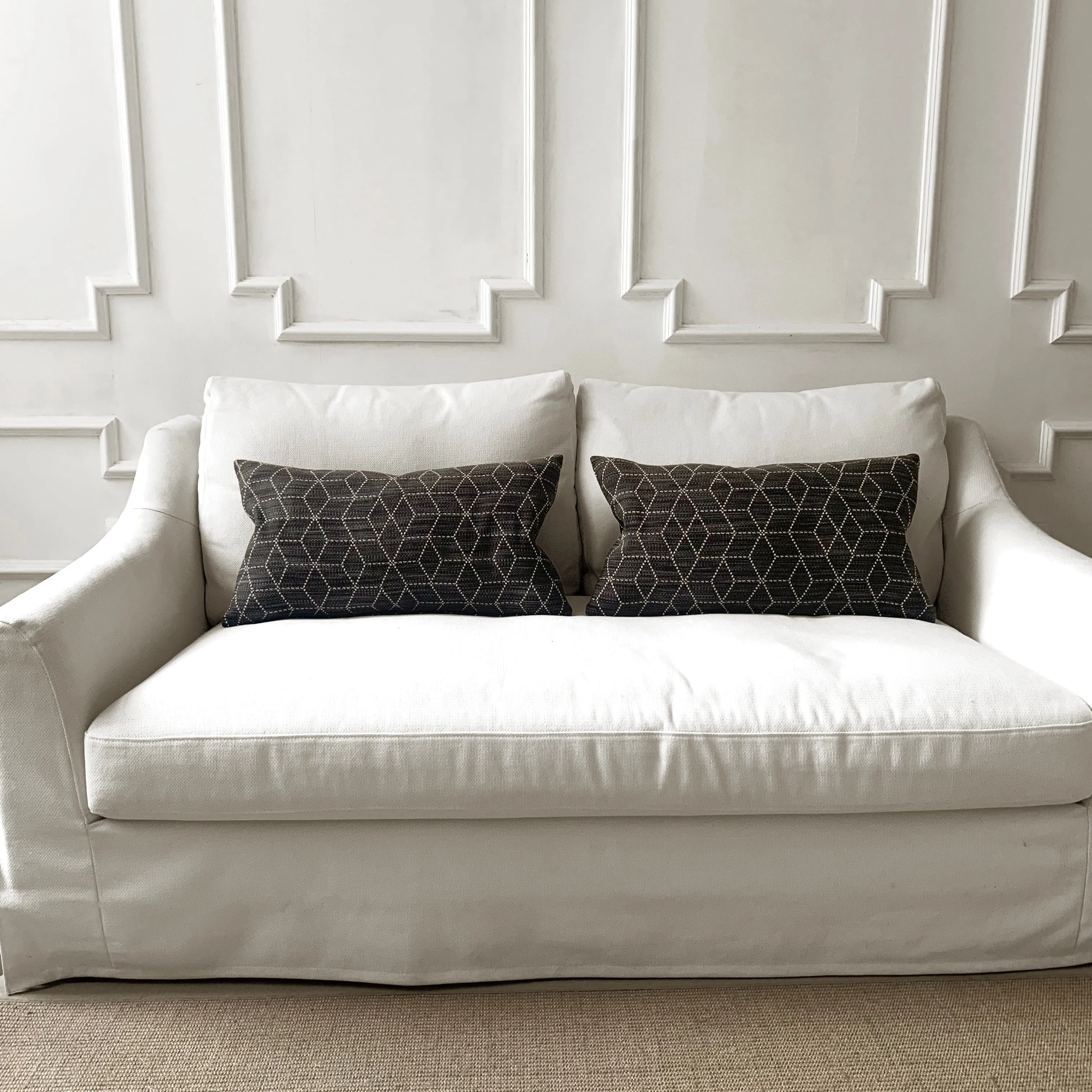 Charcoal Graphic Lumbar Pillow Cover 15x26