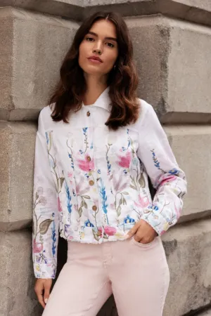 Charlie B Printed Linen Blend Jacket C6199PP-229B-P328 Pastel