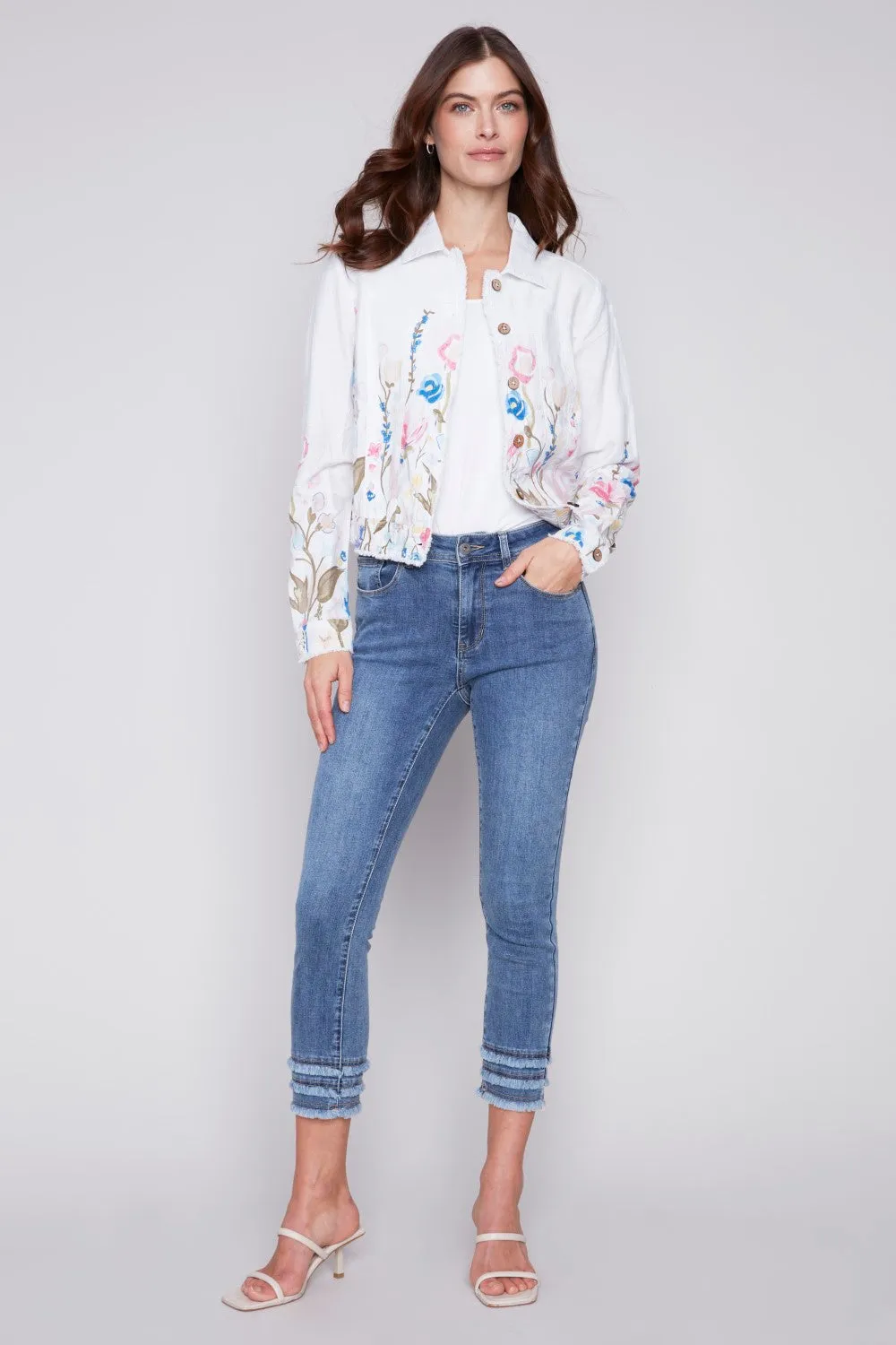 Charlie B Printed Linen Blend Jacket C6199PP-229B-P328 Pastel