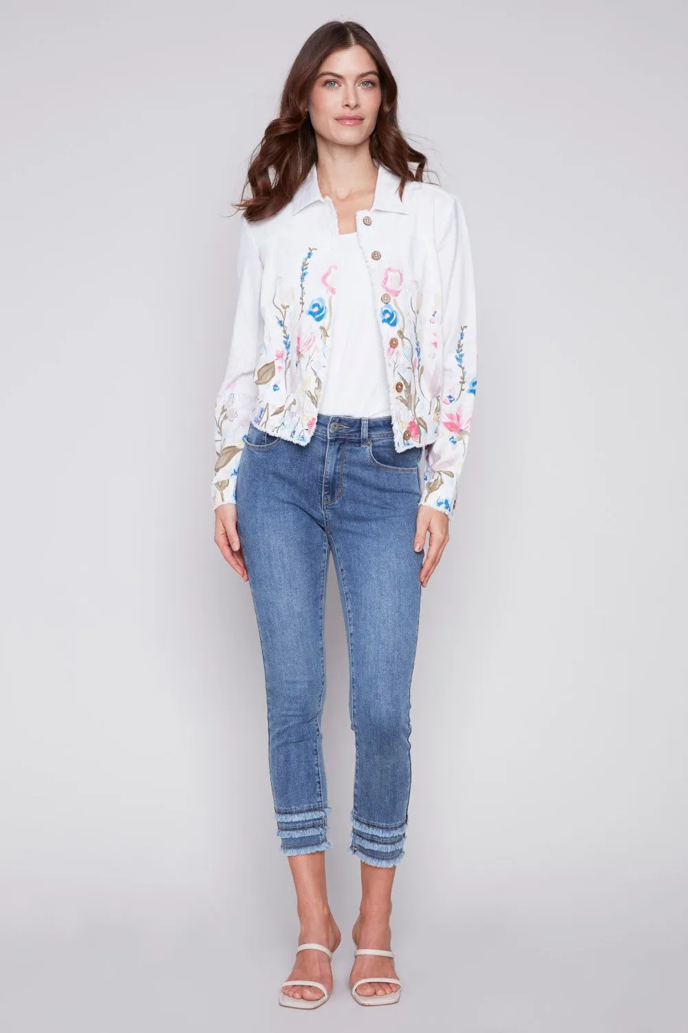 Charlie B Printed Linen Blend Jacket C6199PP-229B-P328 Pastel