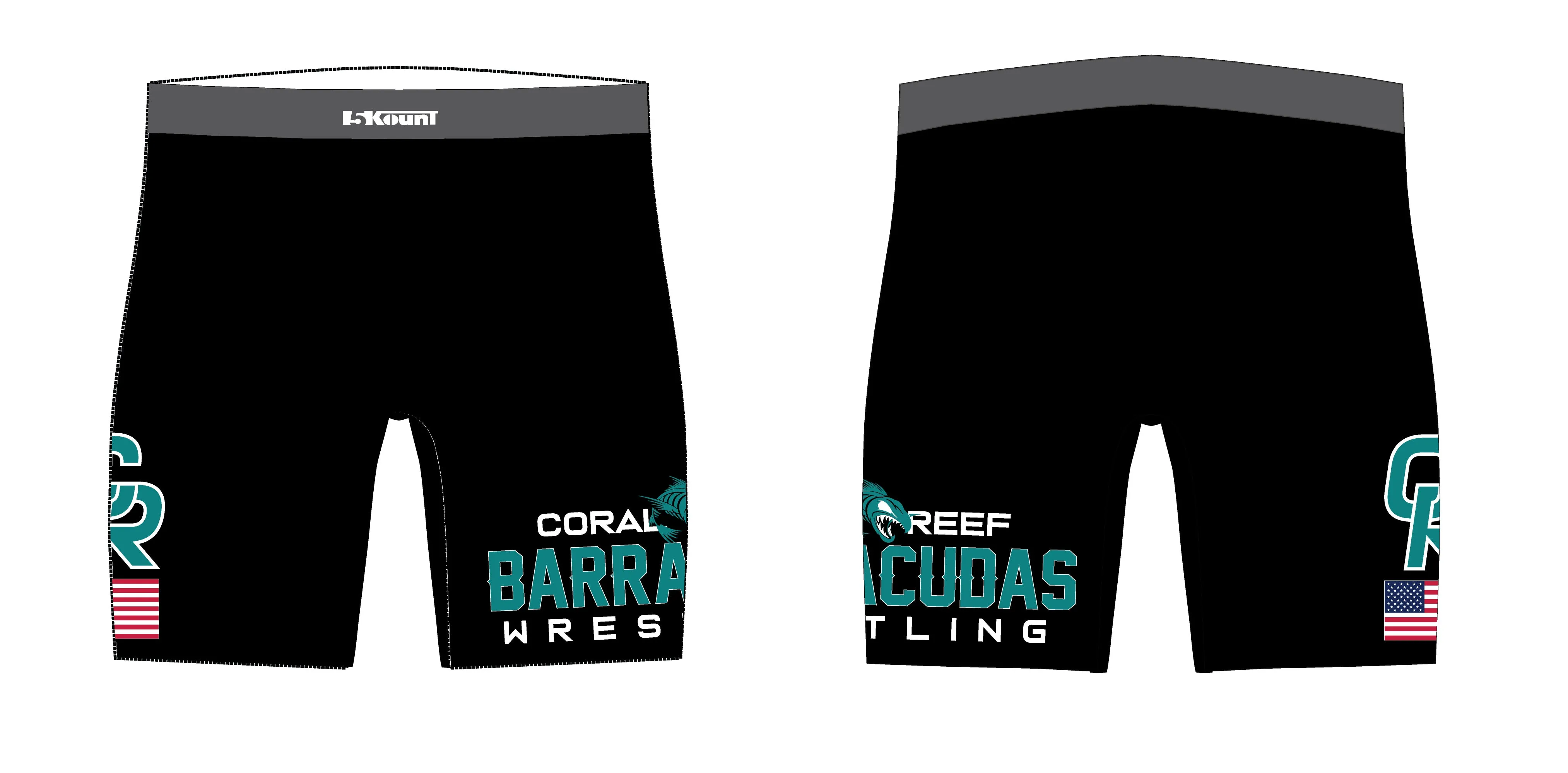 Coral Reef Wrestling Sublimated Compression Shorts