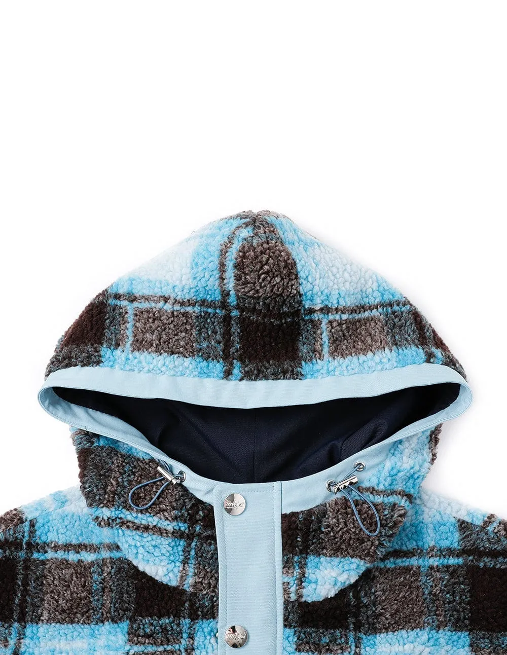 Couple Style Light Blue Plaid Patchwork Jacket