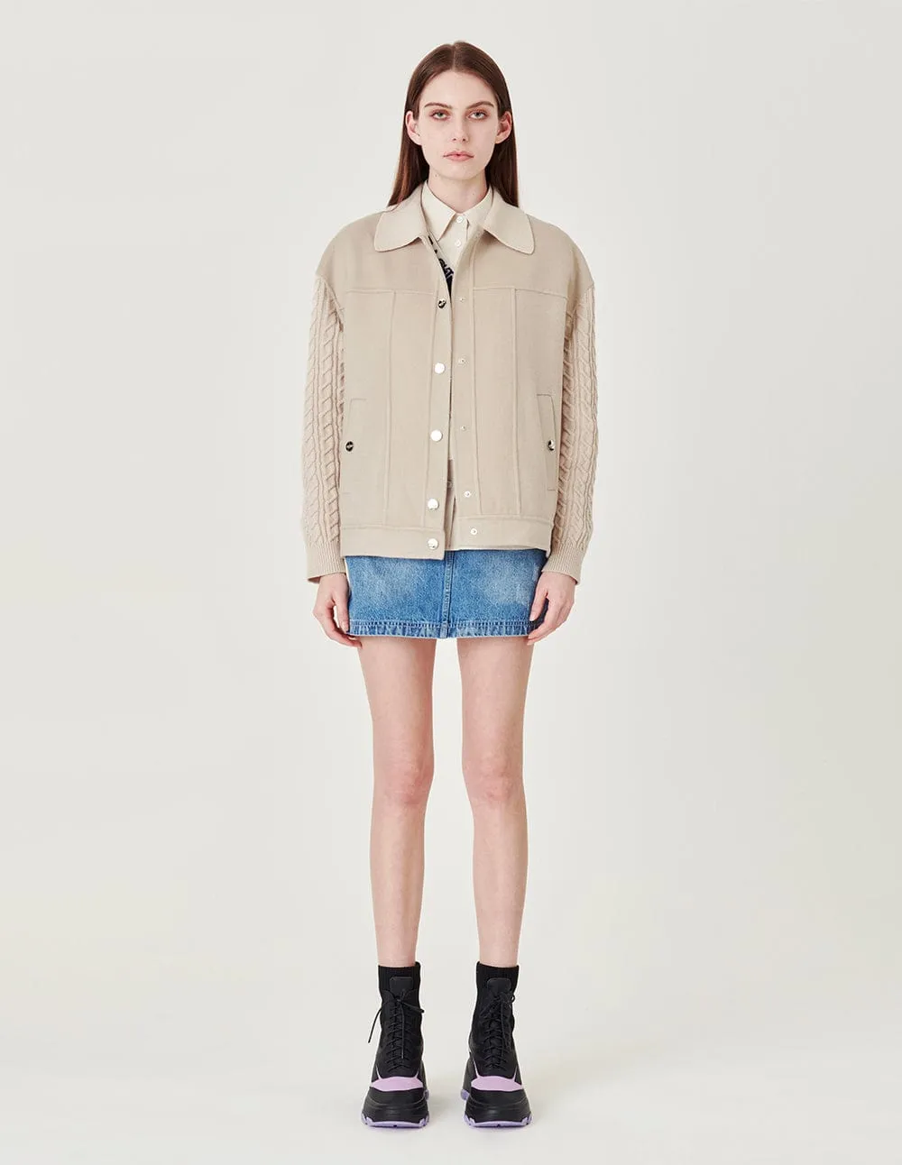 Couples Light Apricot Double-Sided Woolen Coat