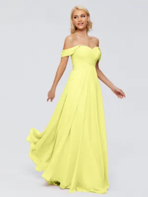 Daffodil Bridesmaid Dresses Uk Trinity Gorgeous Off The Shoulder Long Chiffon Bridesmaid Dresses