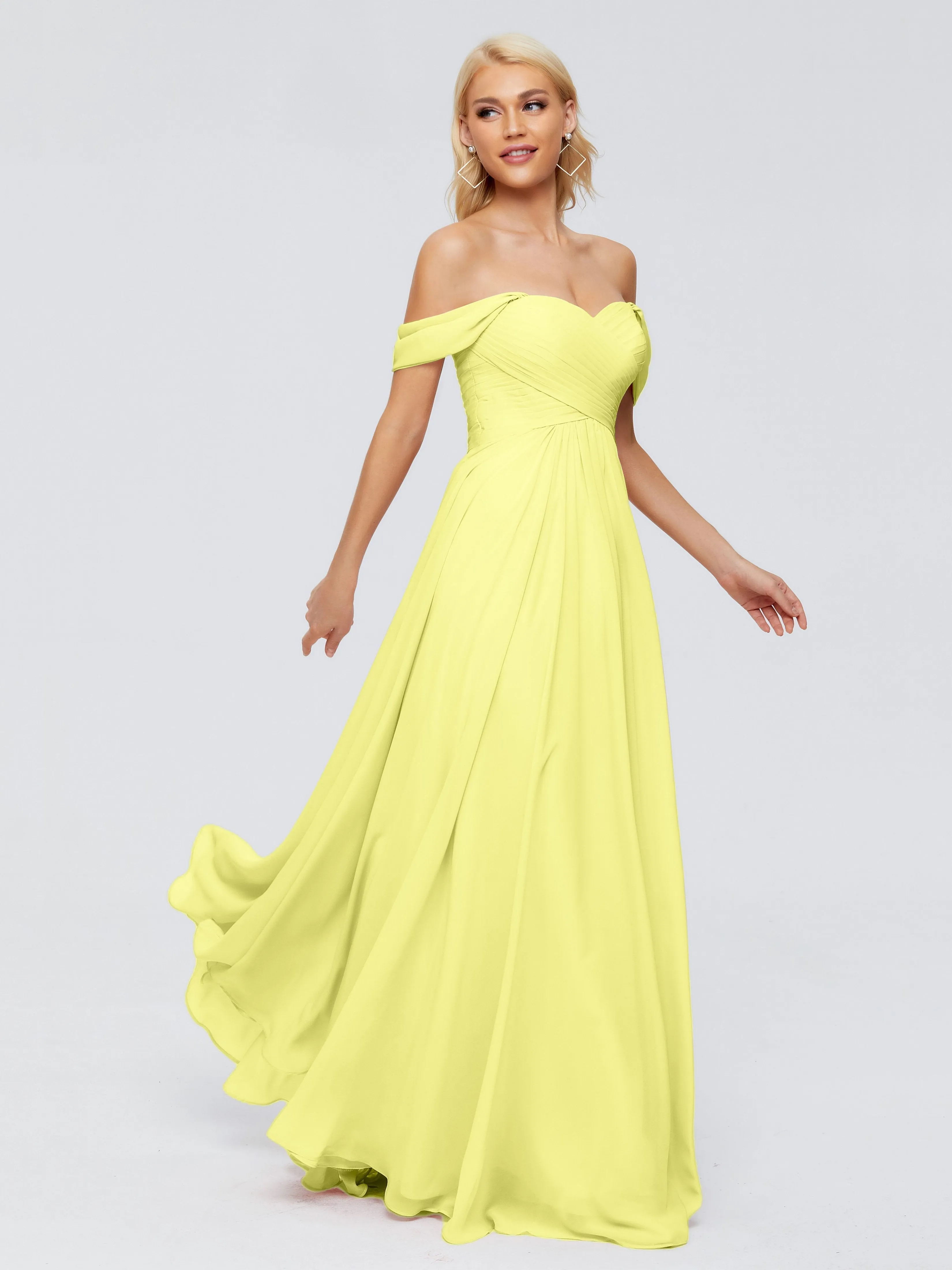 Daffodil Bridesmaid Dresses Uk Trinity Gorgeous Off The Shoulder Long Chiffon Bridesmaid Dresses