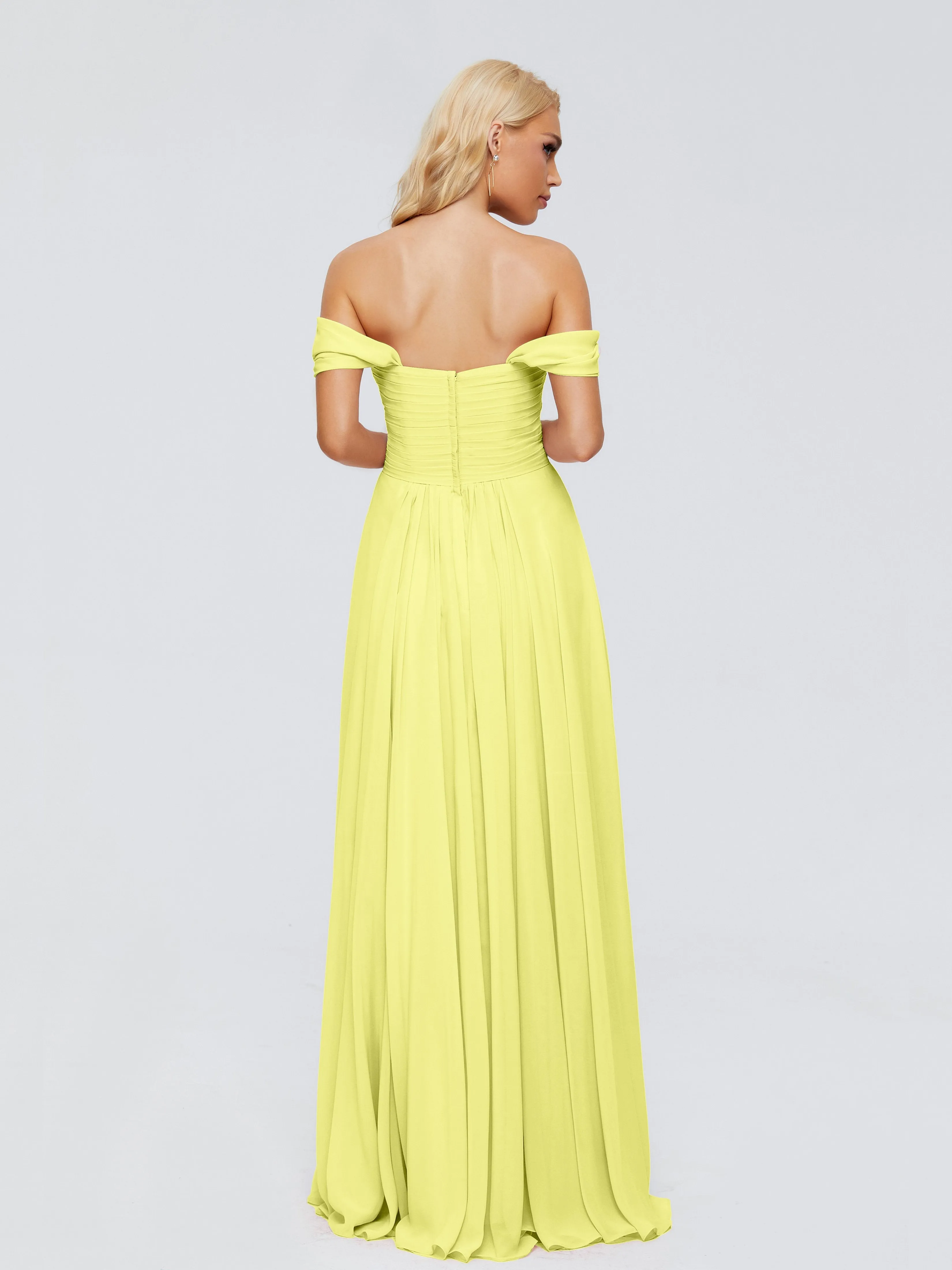 Daffodil Bridesmaid Dresses Uk Trinity Gorgeous Off The Shoulder Long Chiffon Bridesmaid Dresses