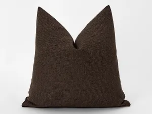 Dark Brown Linen Pillow Cover