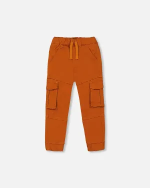 Deux Par Deux Stretch Twill Jogger Pants with Cargo Pockets - Adobe