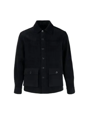 Donald Black Corduroy Flap Pockets Jacket