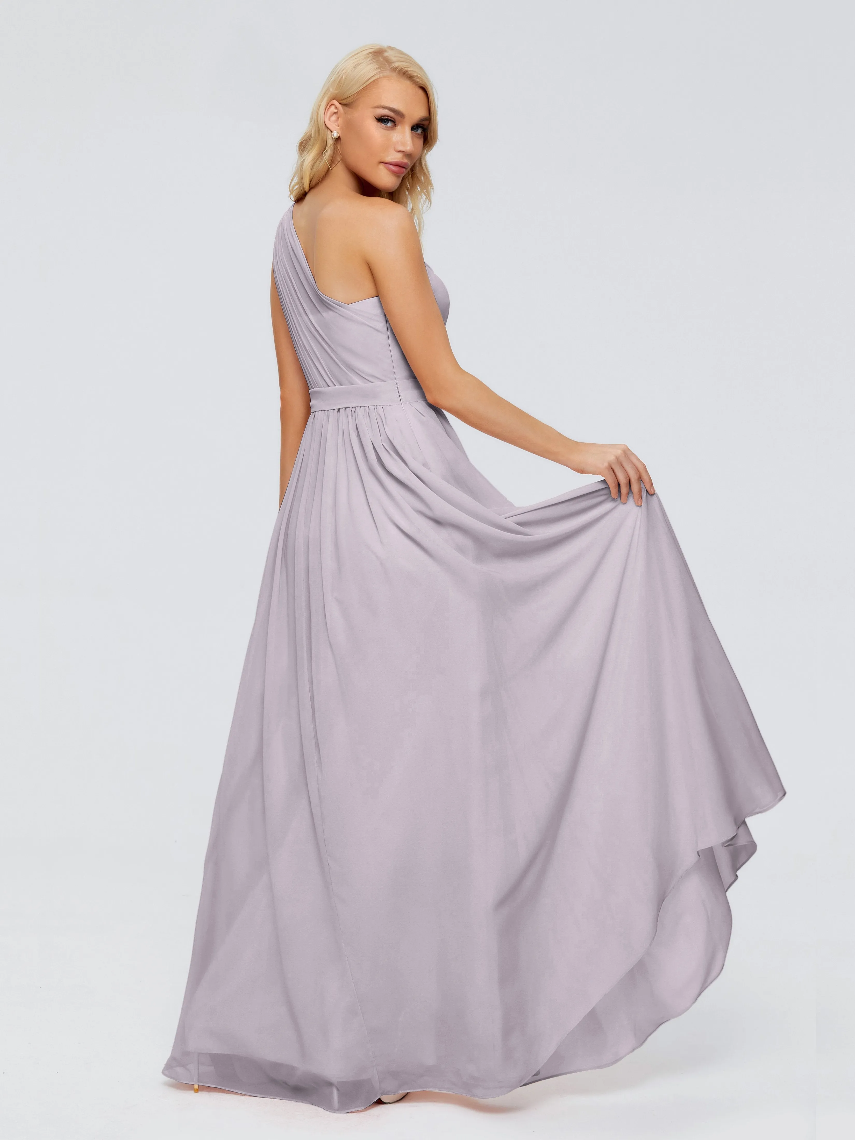 Dusk Bridesmaid Dress Arabella One Shoulder Sash Bridesmaid Dresses