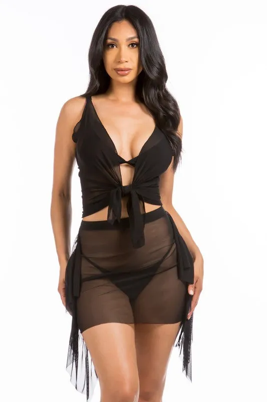 FISH FIN SKIRT COVER UP SET