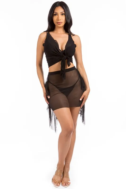 FISH FIN SKIRT COVER UP SET