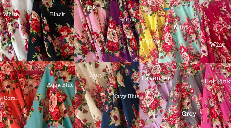 Floral Bridesmaid Robes~Bridesmaid Gift~Gift for Bridesmaid~ Bridal Robes~Wedding Robes~Bridal Party Gift~Kimono~Discount for Multi Order