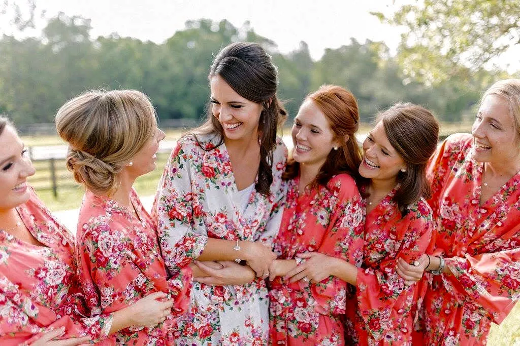Floral Bridesmaid Robes~Bridesmaid Gift~Gift for Bridesmaid~ Bridal Robes~Wedding Robes~Bridal Party Gift~Kimono~Discount for Multi Order