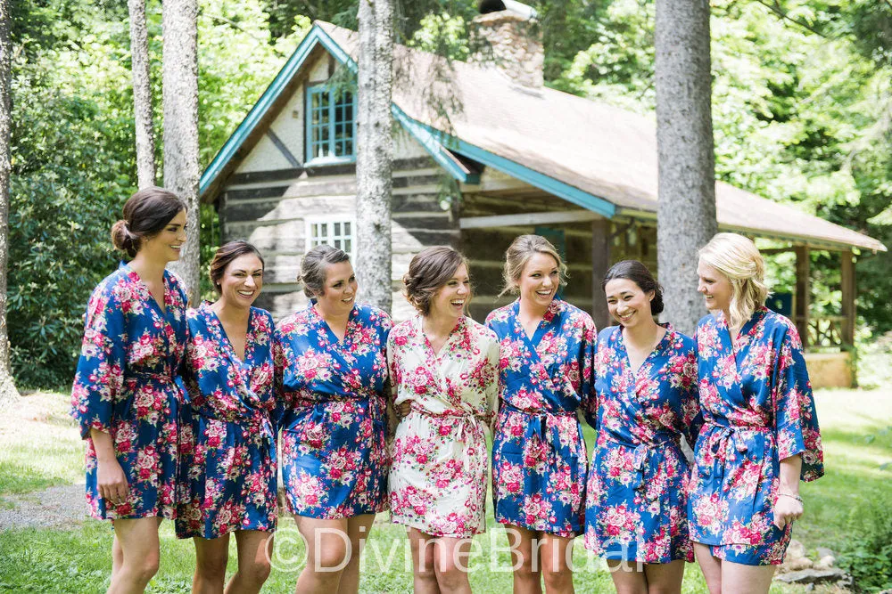 Floral Bridesmaid Robes~Bridesmaid Gift~Gift for Bridesmaid~ Bridal Robes~Wedding Robes~Bridal Party Gift~Kimono~Discount for Multi Order