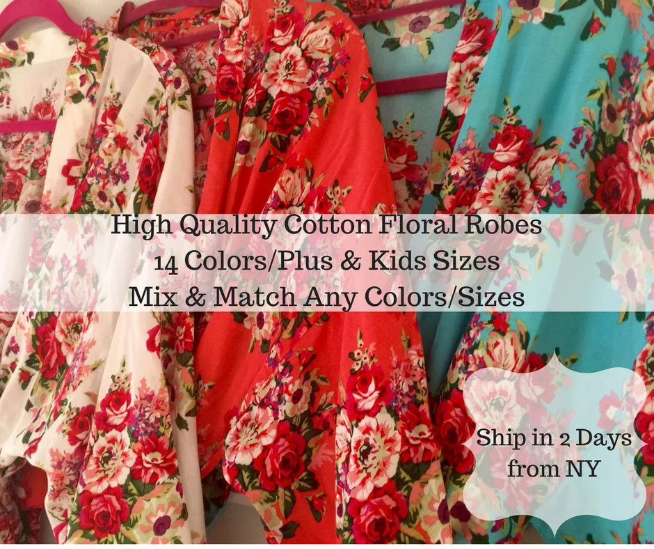 Floral Bridesmaid Robes~Bridesmaid Gift~Gift for Bridesmaid~ Bridal Robes~Wedding Robes~Bridal Party Gift~Kimono~Discount for Multi Order