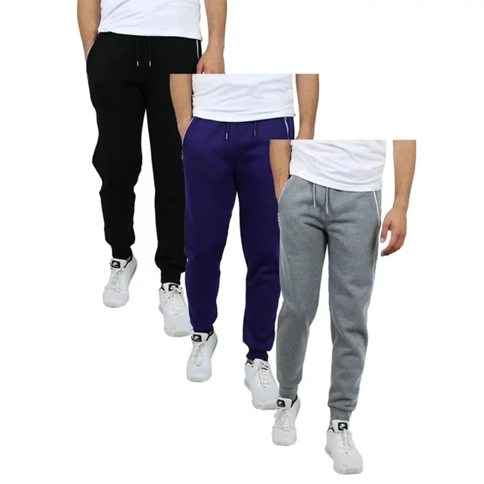 Galaxy by Harvic 3-Pack Mens Slim Fit Fleece Jogger Sweatpants (S-2XL)